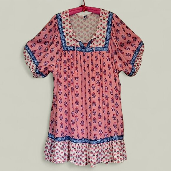 Old Navy Plus Size Peasant Babydoll Swing Dress with Puff Sleeves and Pockets - Picture 3 of 13